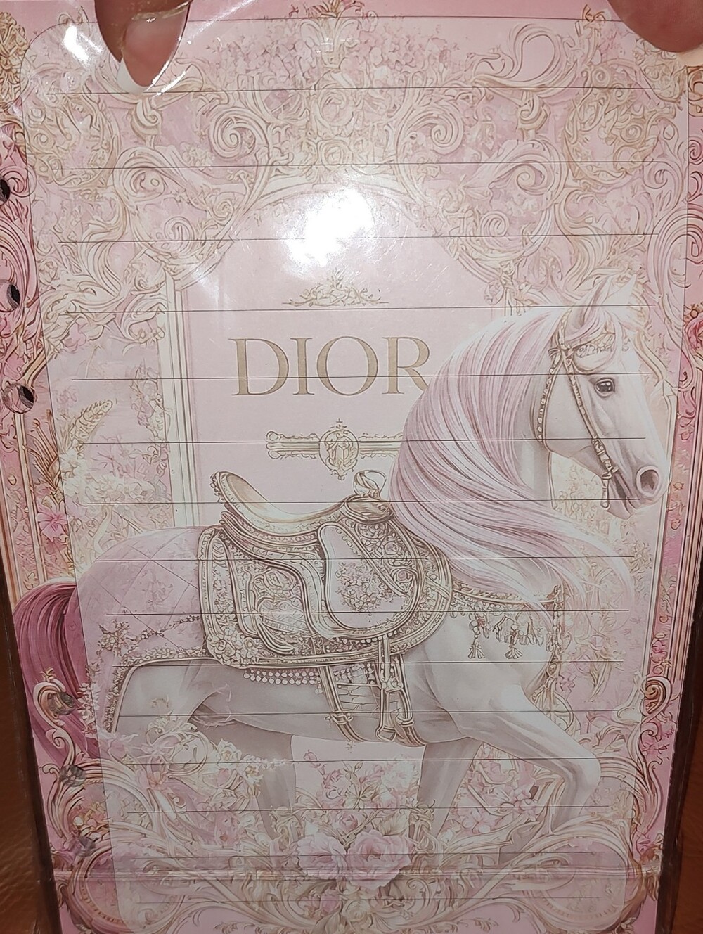 New! A5 Dior Pink Horse Decorative Notebook/ Binder Refill Paper